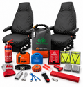 Tractor 2 x High Back Seat Covers + Safety Kit Bundle