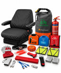 Forklift & Access Low Back Seat Cover + Safety Kit Bundle