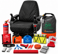 Excavator & Digger Low Back Seat Cover + Safety Kit Bundle